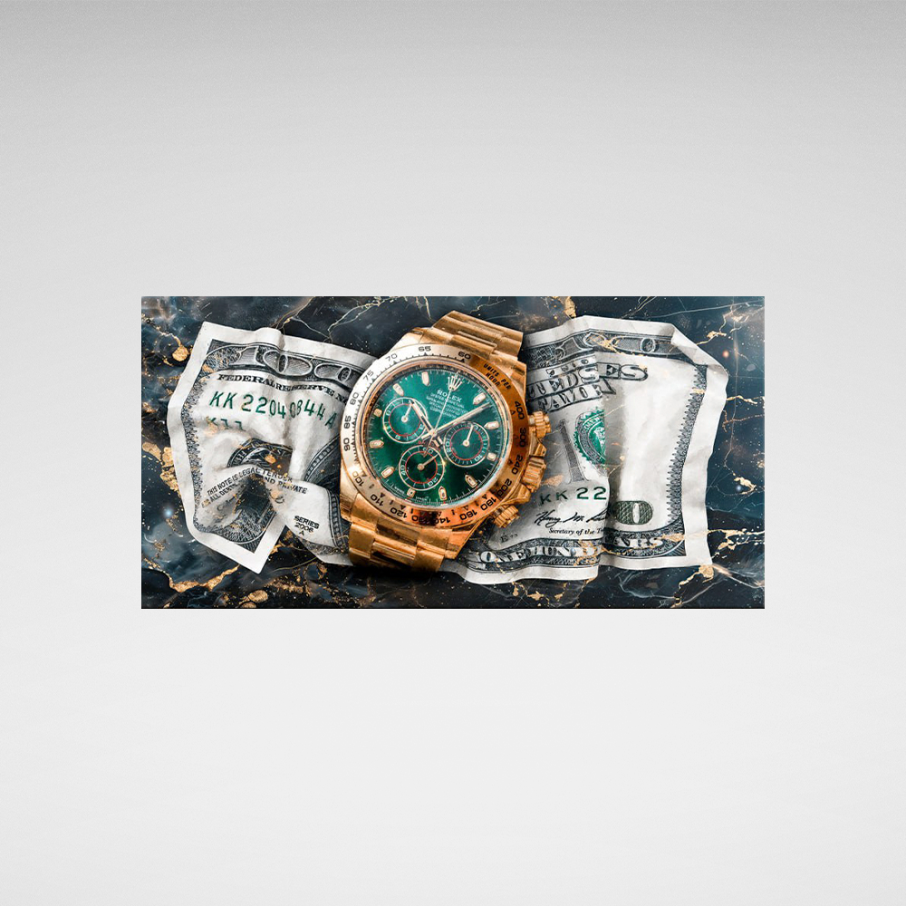 DOLLAR ROLEX AND MONEY Art Canvas