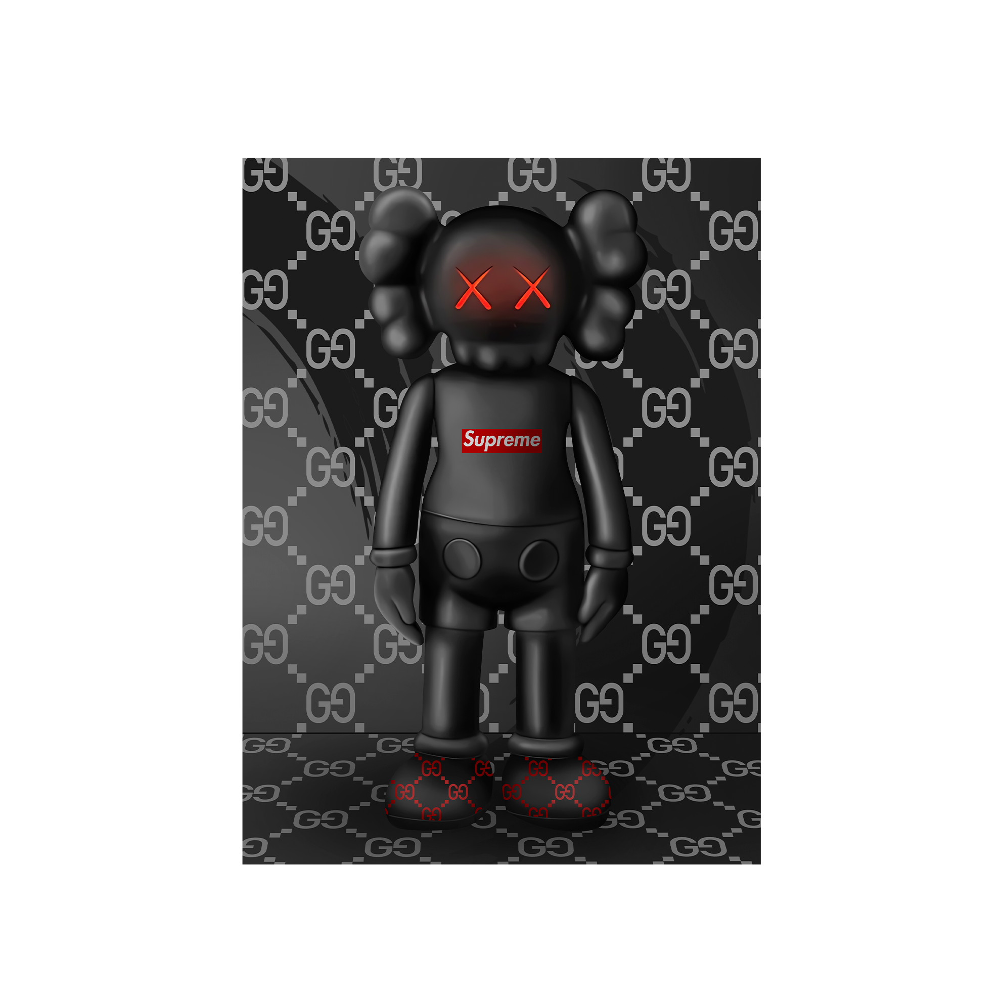 Puppe KAWS Suprim Gucci Leinwand-Kunstdruck