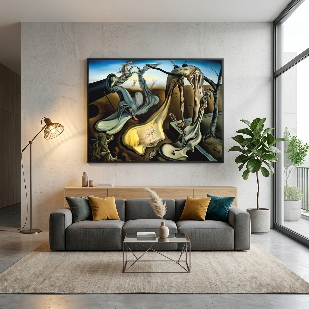 Reproduktion „Die Abendspinne verspricht Hoffnung“, Reproduktion von Salvador Dali, Leinwandbild, Wandbild