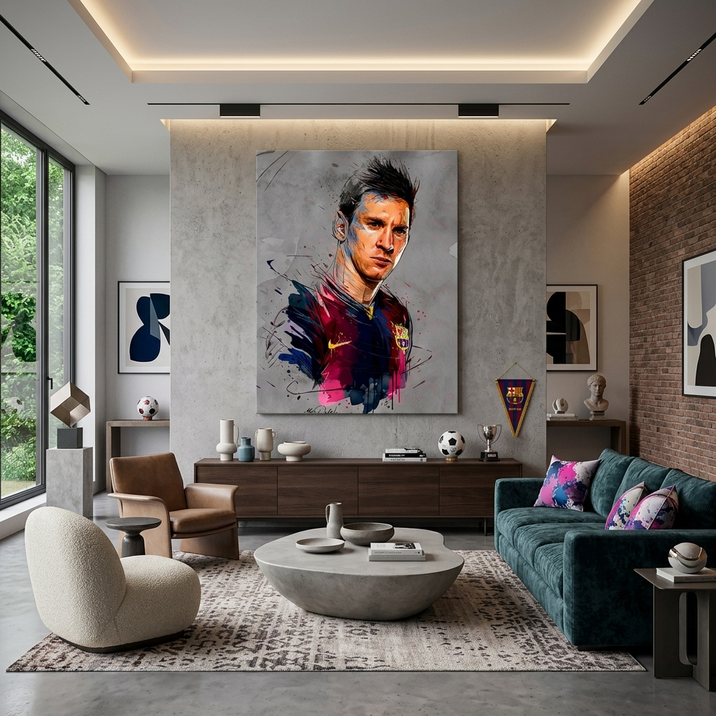 Kunstdruck auf Leinwand mit Fußballspieler Lionel Messi