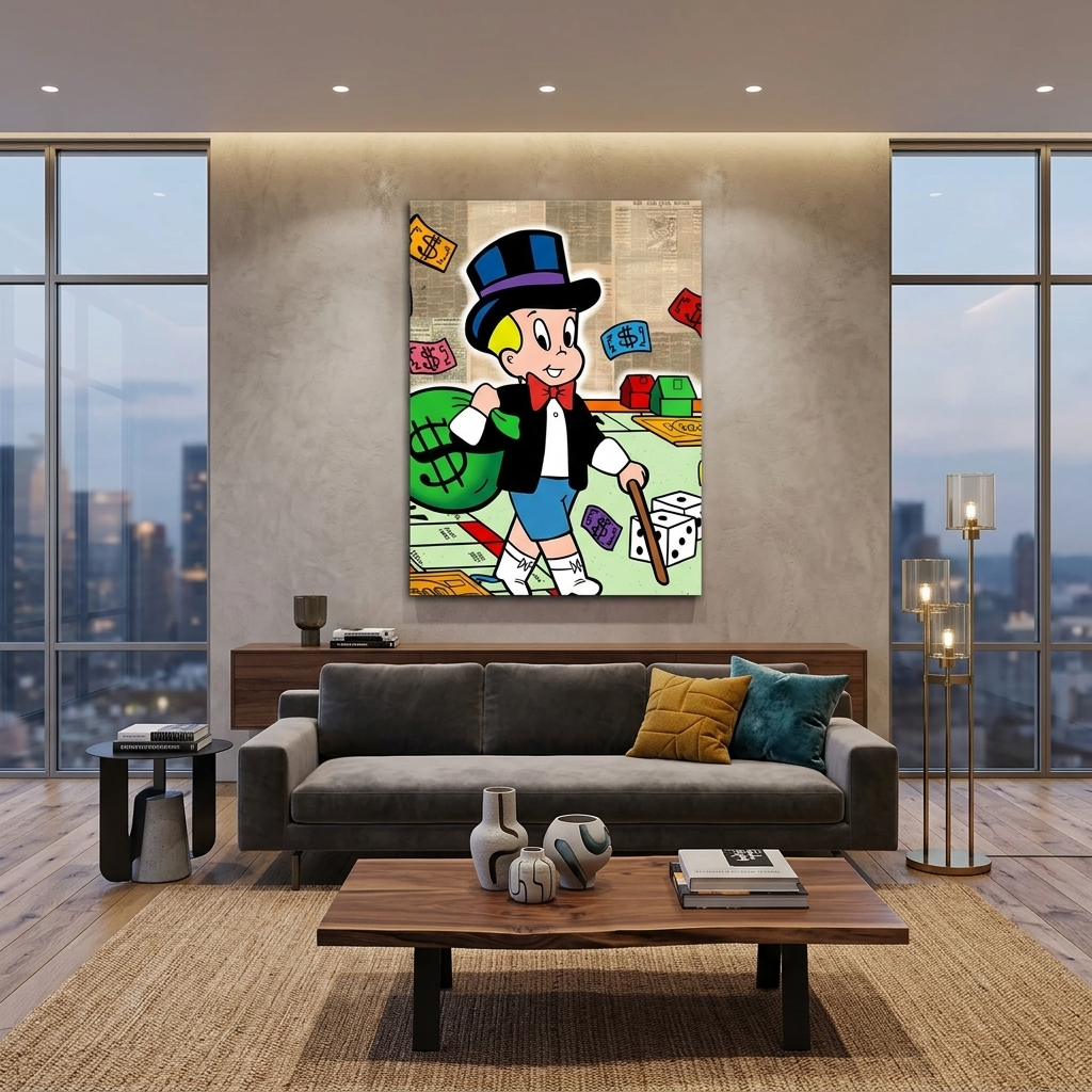 Monopoly Richie Rich Leinwand Wand Kunstdruck