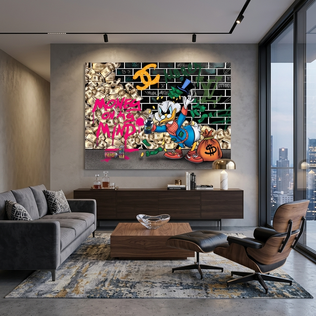 Scrooge Geld Geist inspirierende Leinwand Wand Kunstdruck