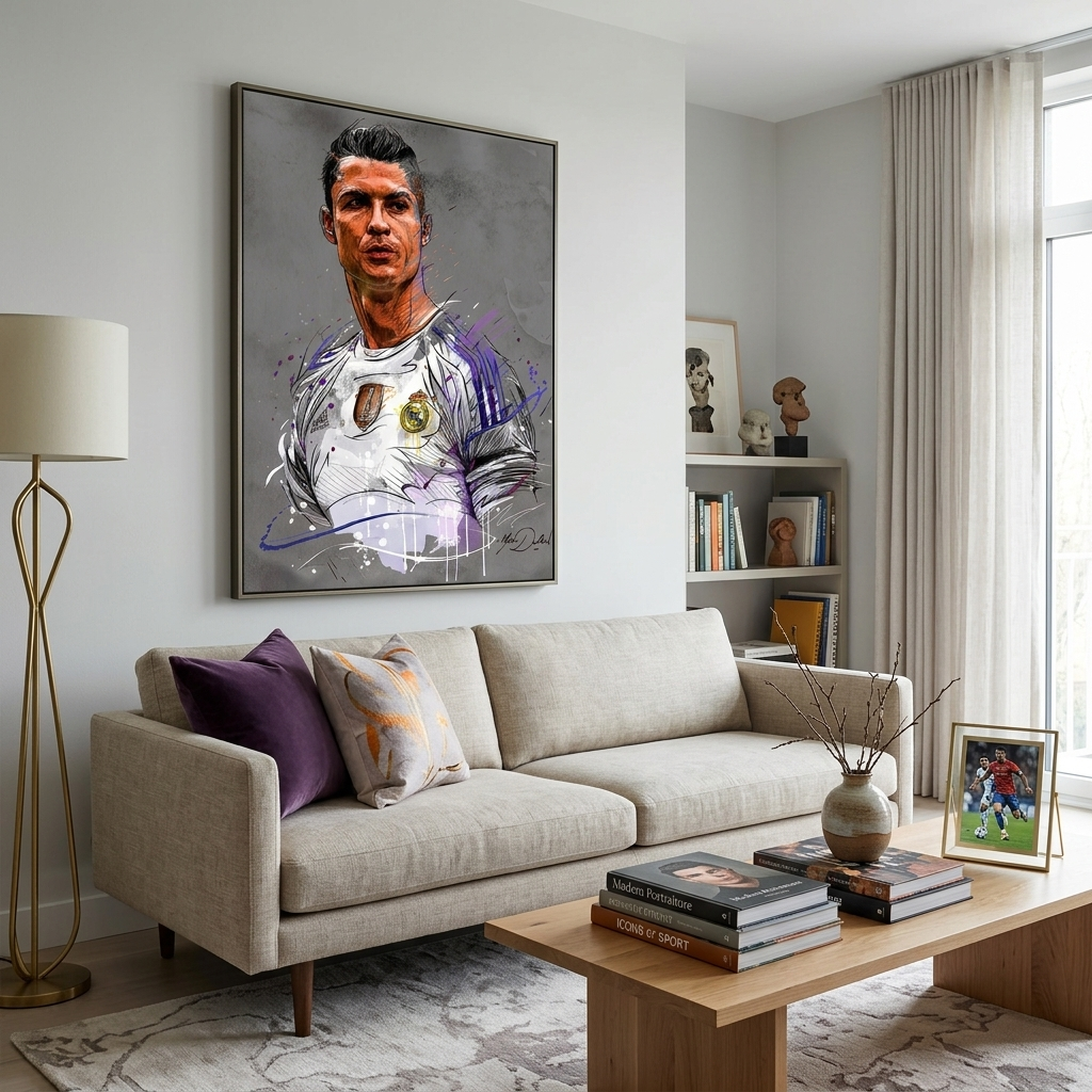 Kunstdruck auf Leinwand mit Fußballspieler Cristiano Ronaldo