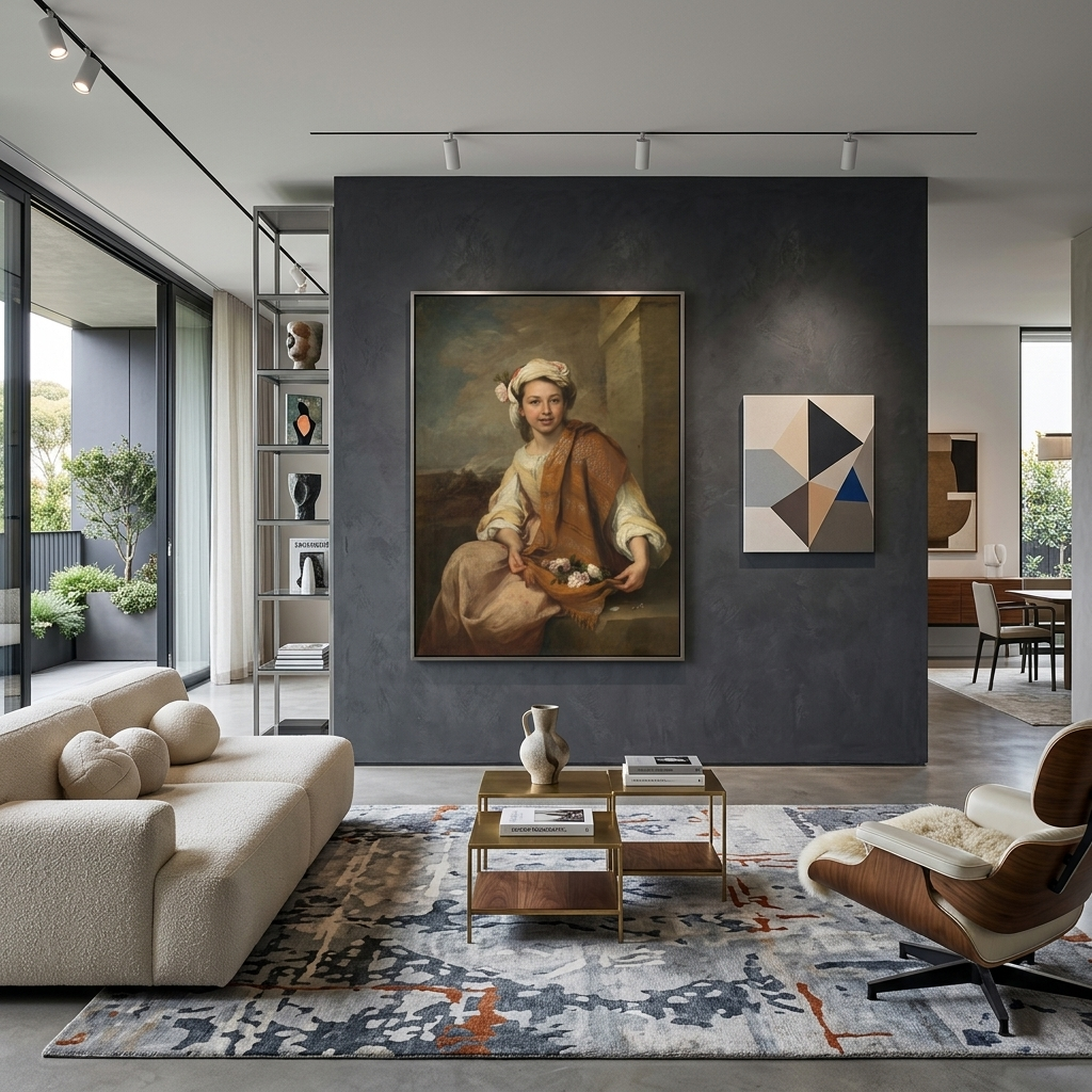 Reproduktion „Mädchen mit Blumen“ von Bartolomé Esteban Murillo, Reproduktion auf Leinwand, Kunstdruck