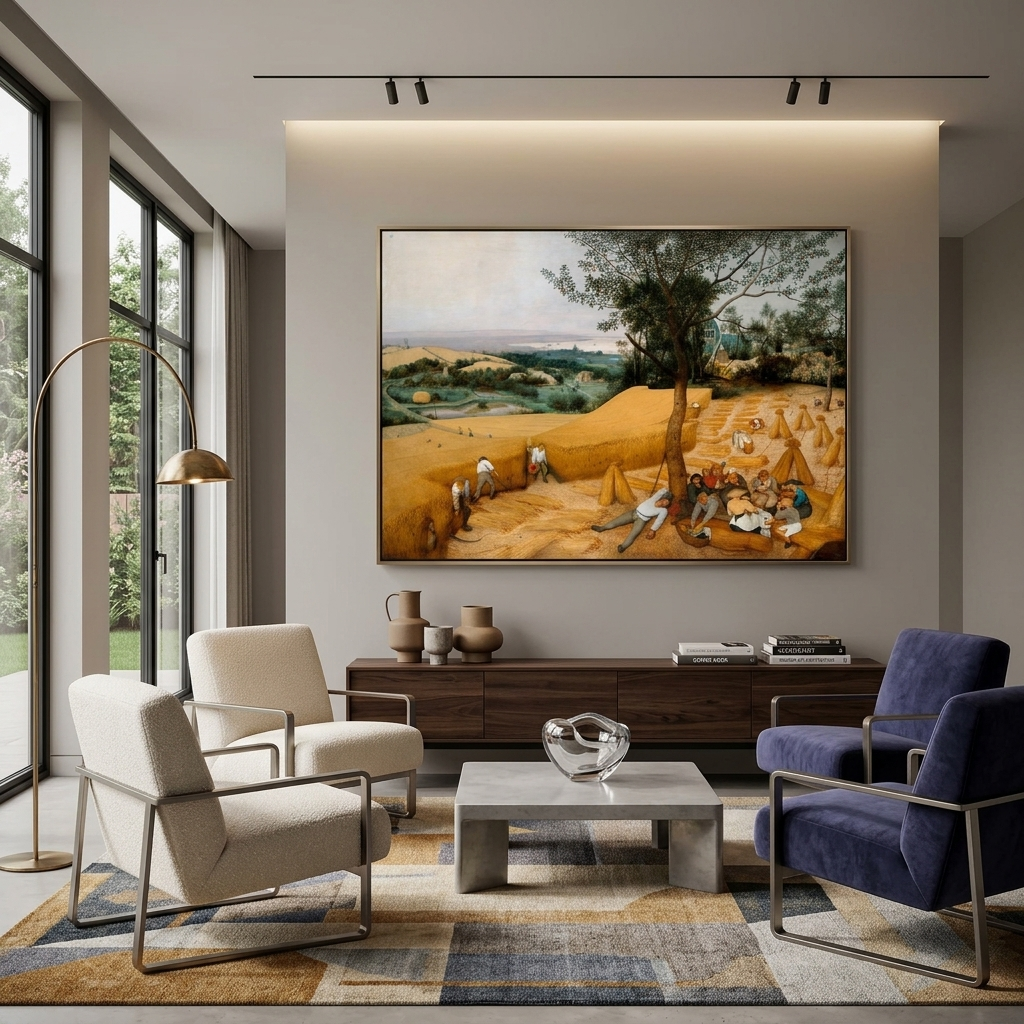 Reproduktion „Ernte“ von Pieter Bruegel, Reproduktion auf Leinwand, Kunstdruck