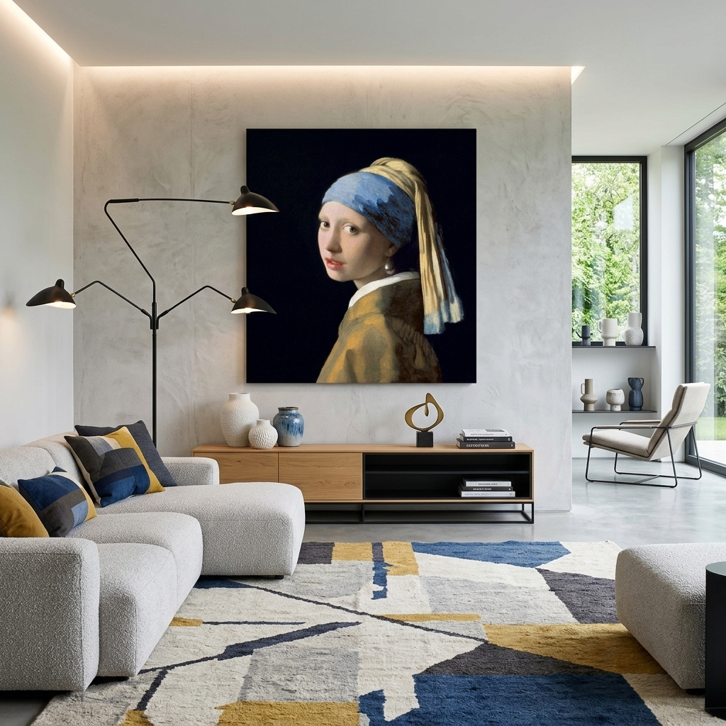 Reproduktion „Mädchen mit dem Perlenohrring“ von Jan Vermeer, Reproduktion auf Leinwand, Kunstdruck