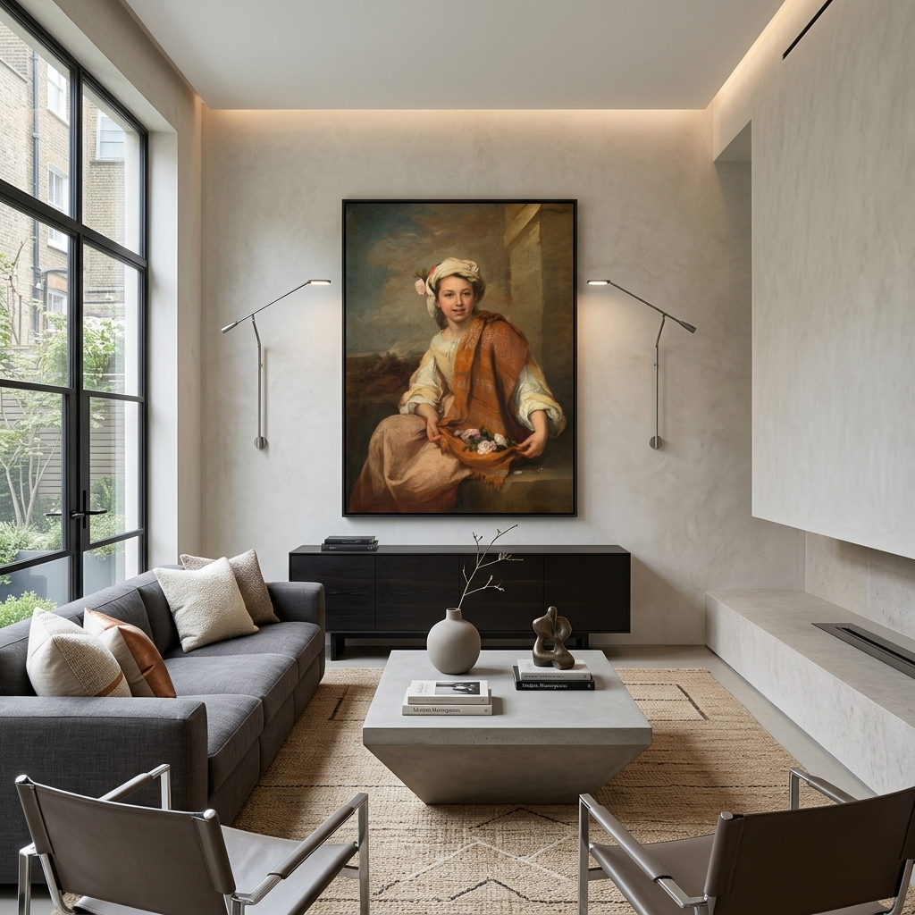 Reproduktion „Mädchen mit Blumen“ von Bartolomé Esteban Murillo, Reproduktion auf Leinwand, Kunstdruck