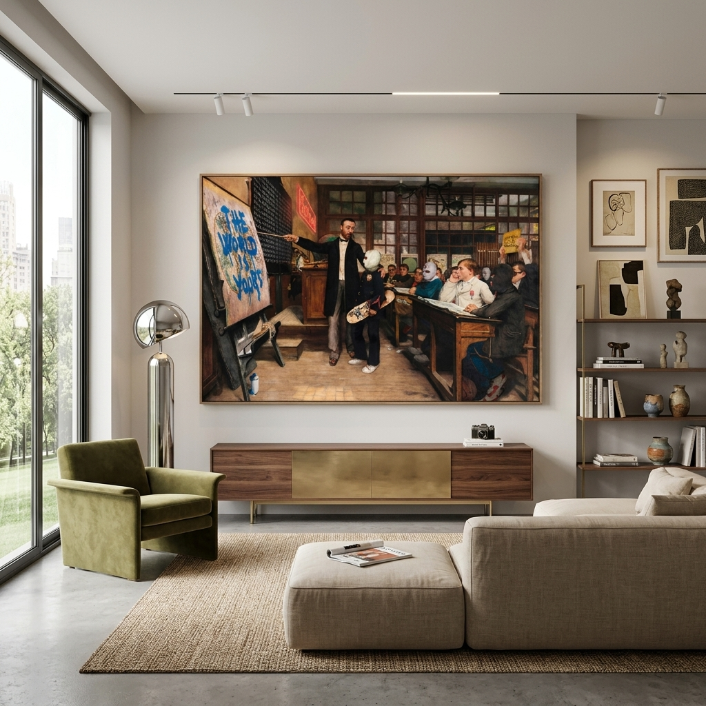 Motivierender Kunstdruck auf Leinwand für Schule, Lehrer und Schüler.