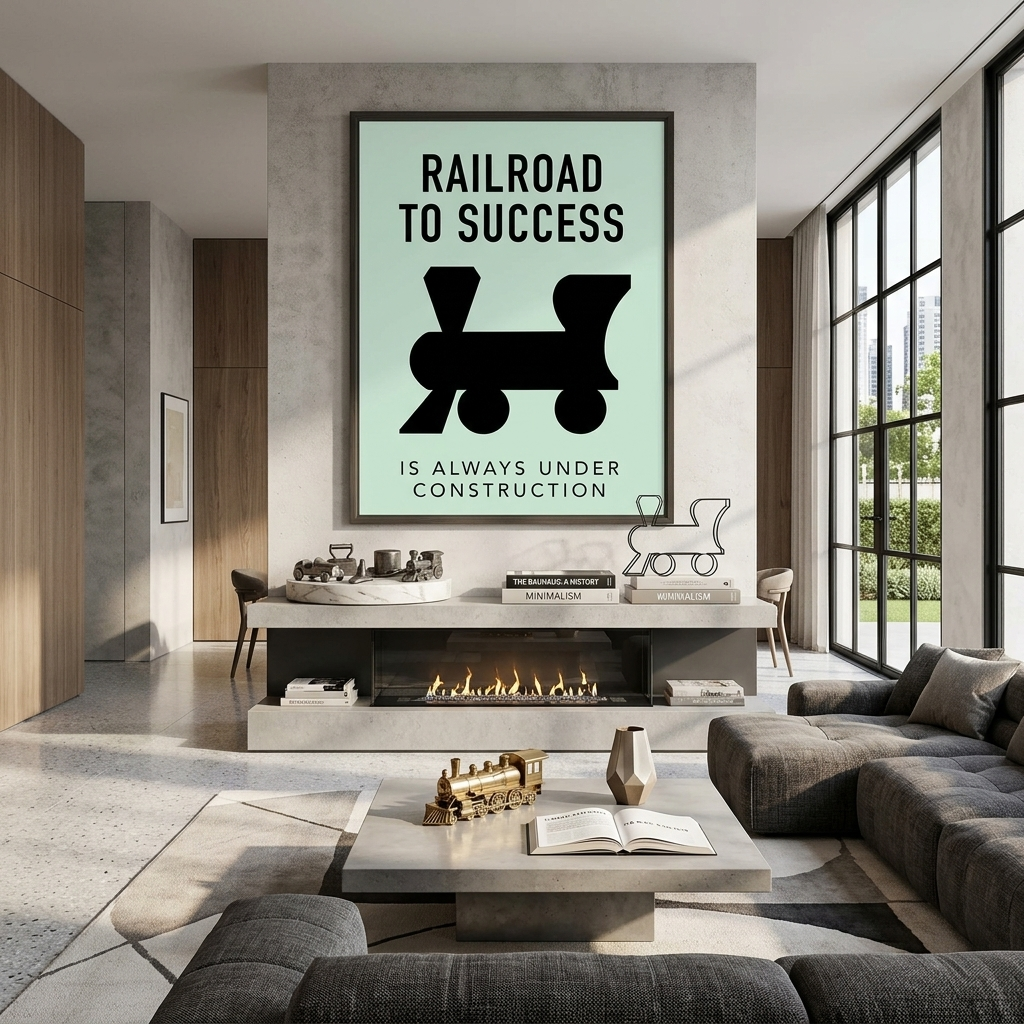 Monopoly Railroad to success Canvas Wall Art Print