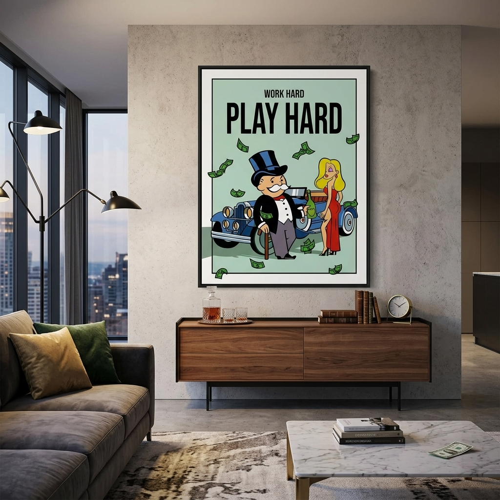 Monopoly Grown-up Play Canvas Wall Art Print