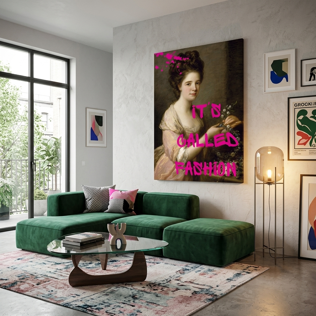 Kunstdruck auf Leinwand, Porträt von Eleanor. Das nennt man Mode.