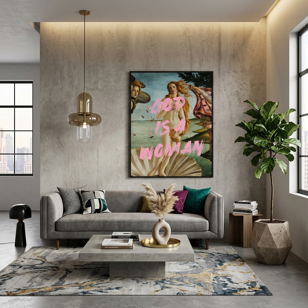 Kunstdruck auf Leinwand ist eine Frau