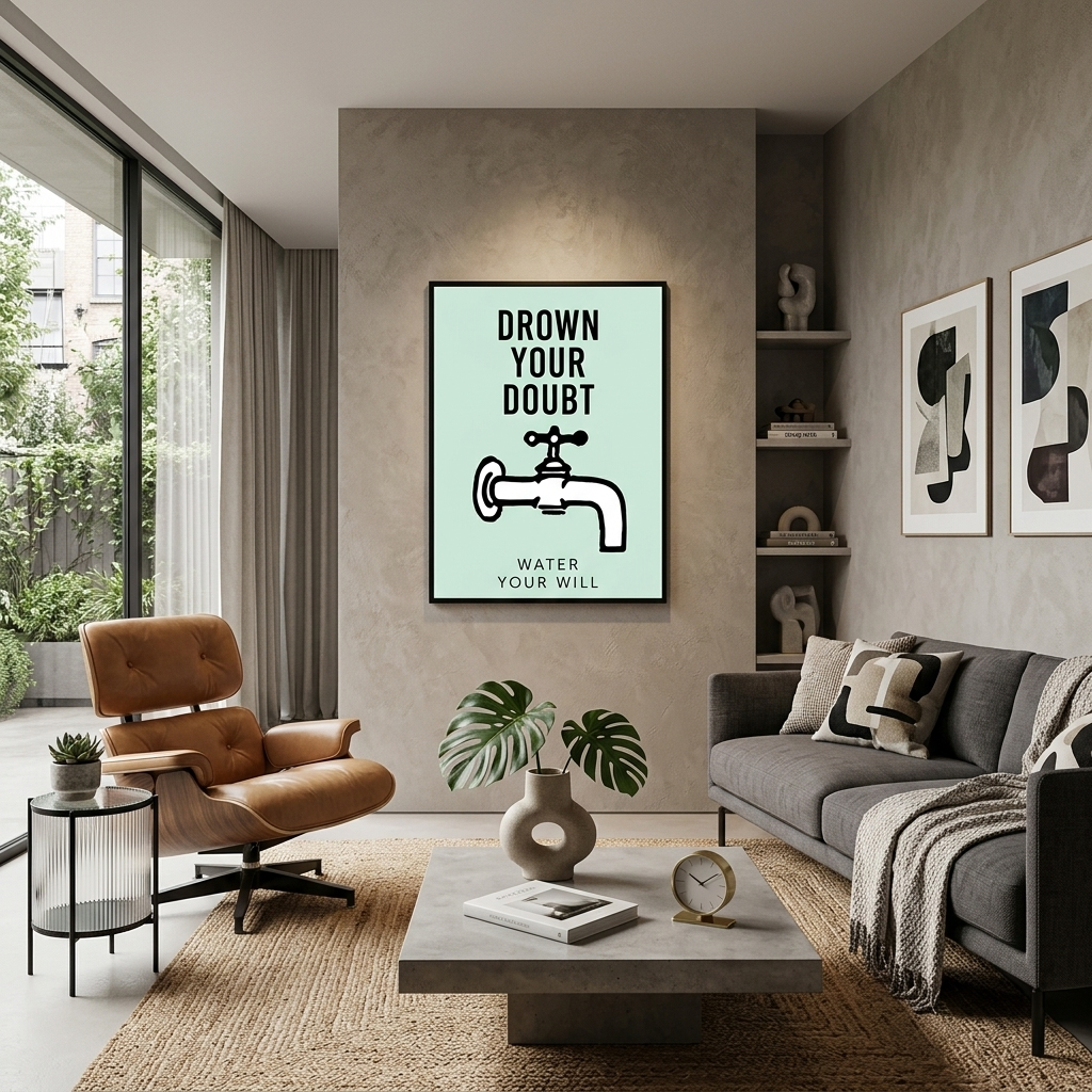 Monopoly Drown your doubt Canvas Wall Art Print