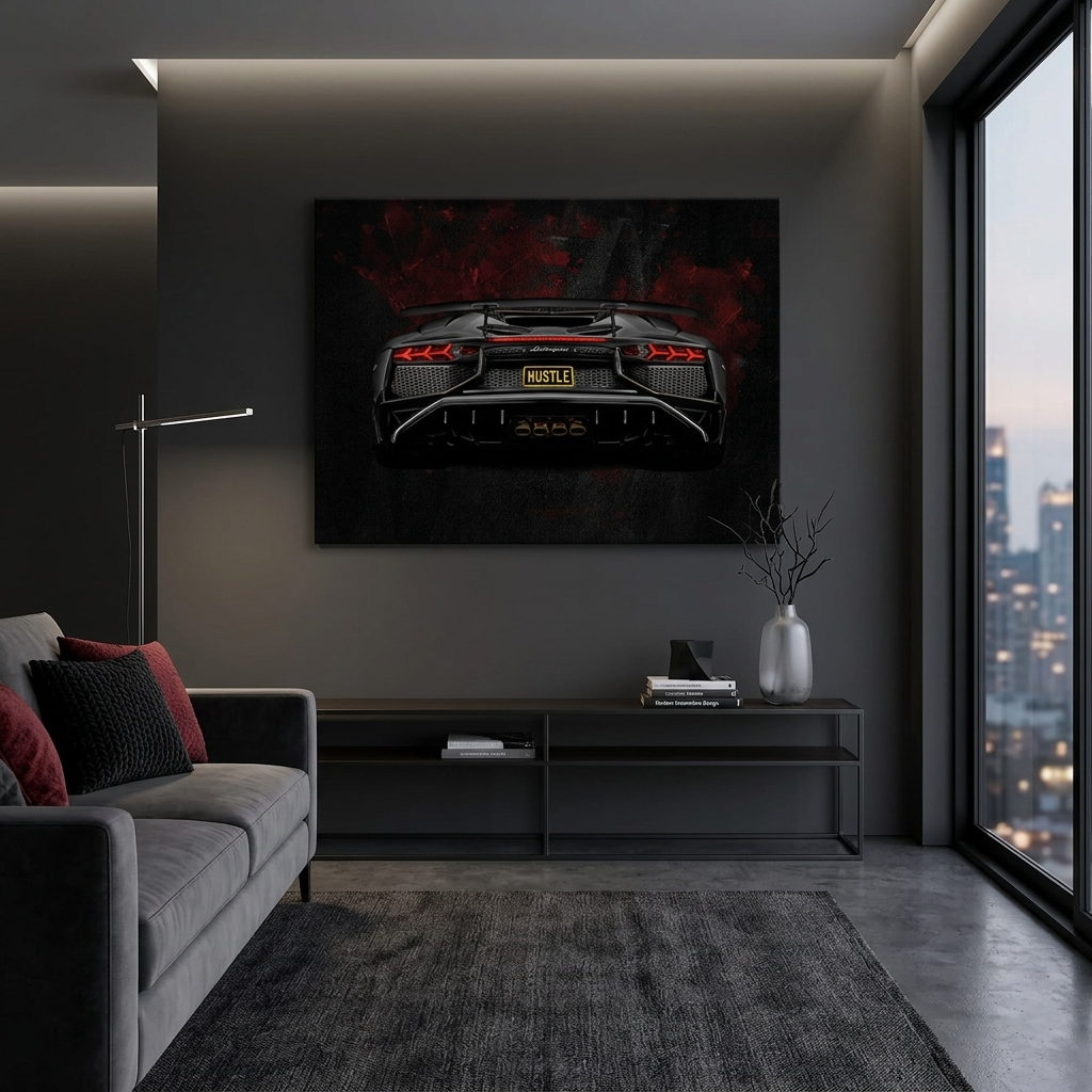 Leinwandbild, Rückansicht des Lamborghini Aventador