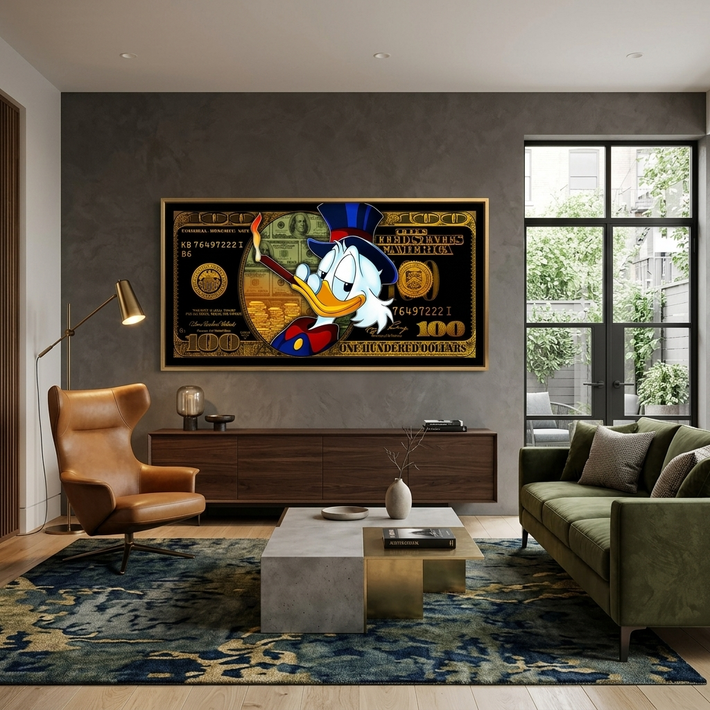 100 $ Pop-Art-Kunstdruck auf Leinwand