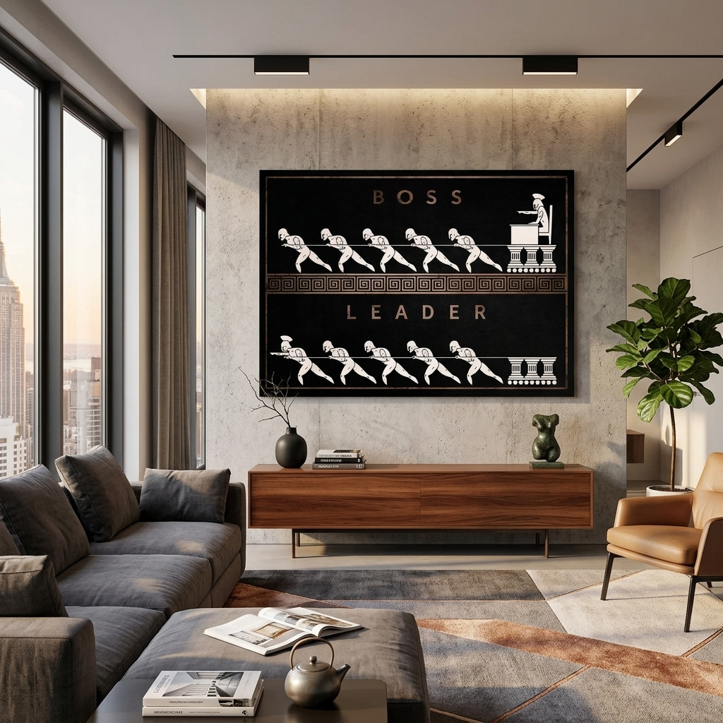 Boss Leader Motivierender Kunstdruck auf Leinwand