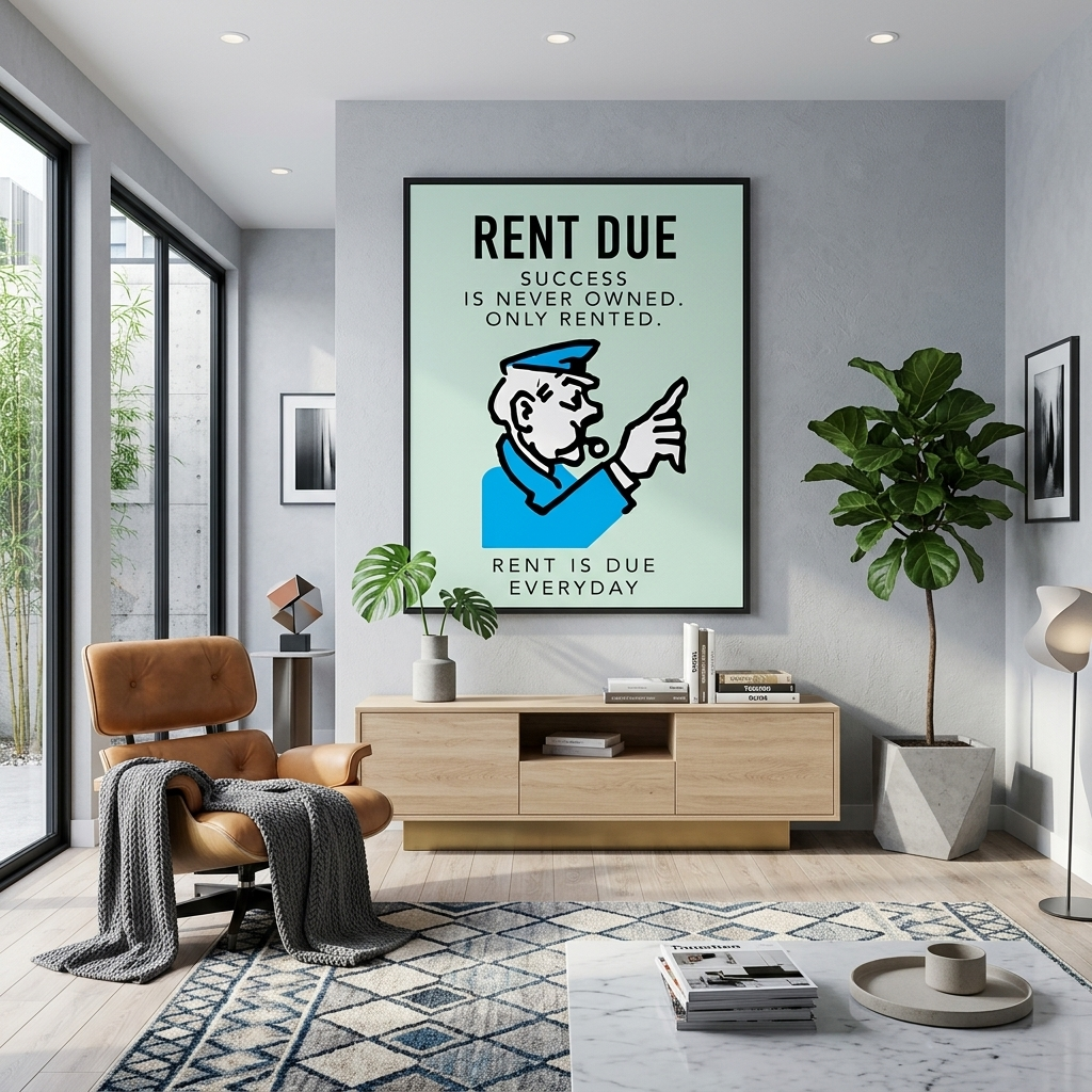 Monopoly – Miete fällig – Leinwandbild, Wandbild