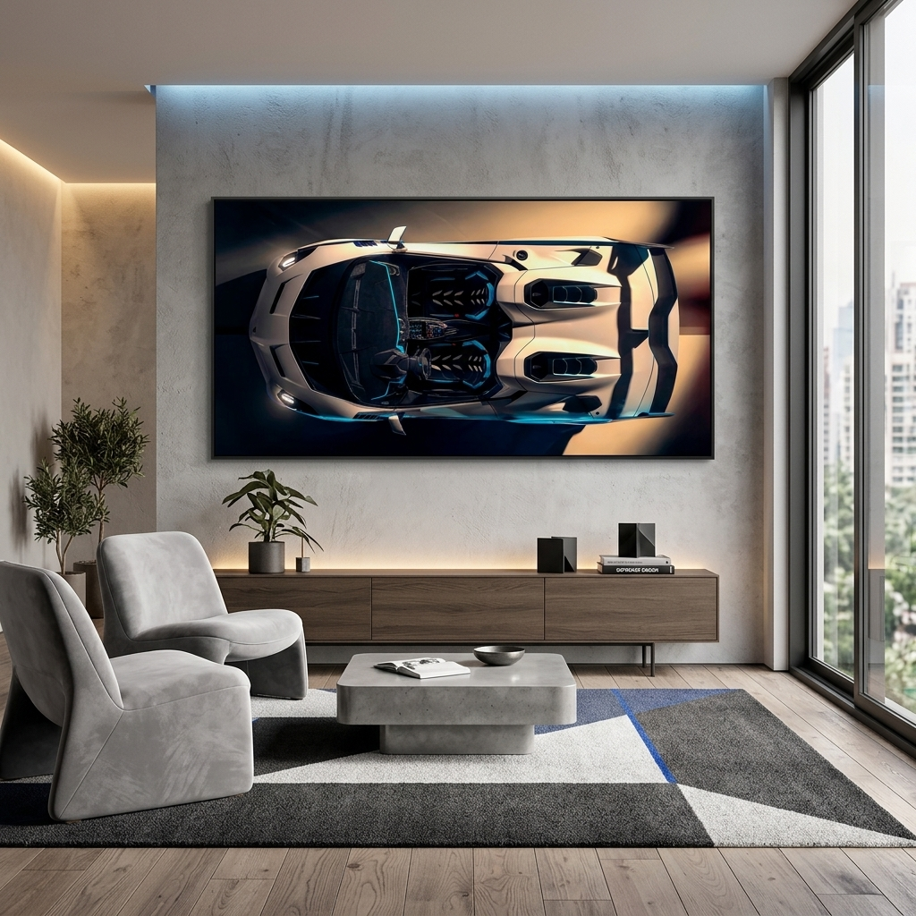 Leinwandbild, Motiv: Lamborghini, Weiß