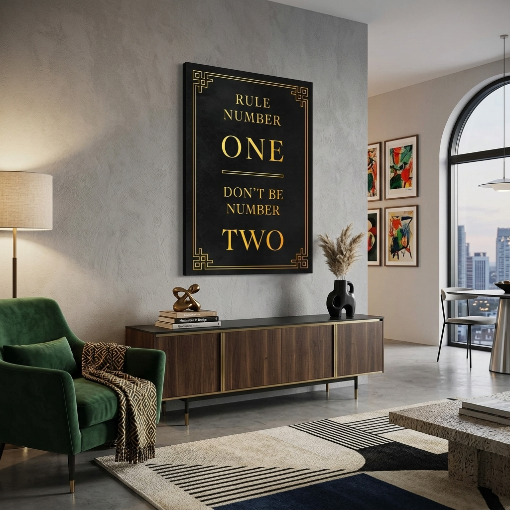 For motivation Rule number one - don't be number two Motivational Canvas Wall Art Print