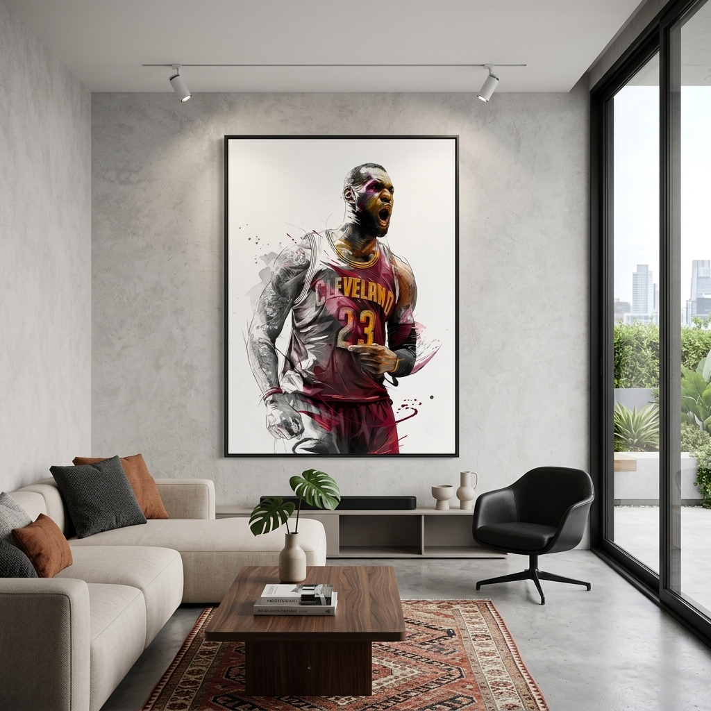 Leinwandbild mit Basketballspieler LeBron James