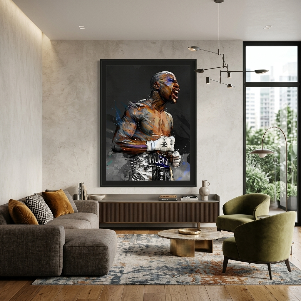 Kunstdruck auf Leinwand, Motiv: Boxer Floyd Mayweather