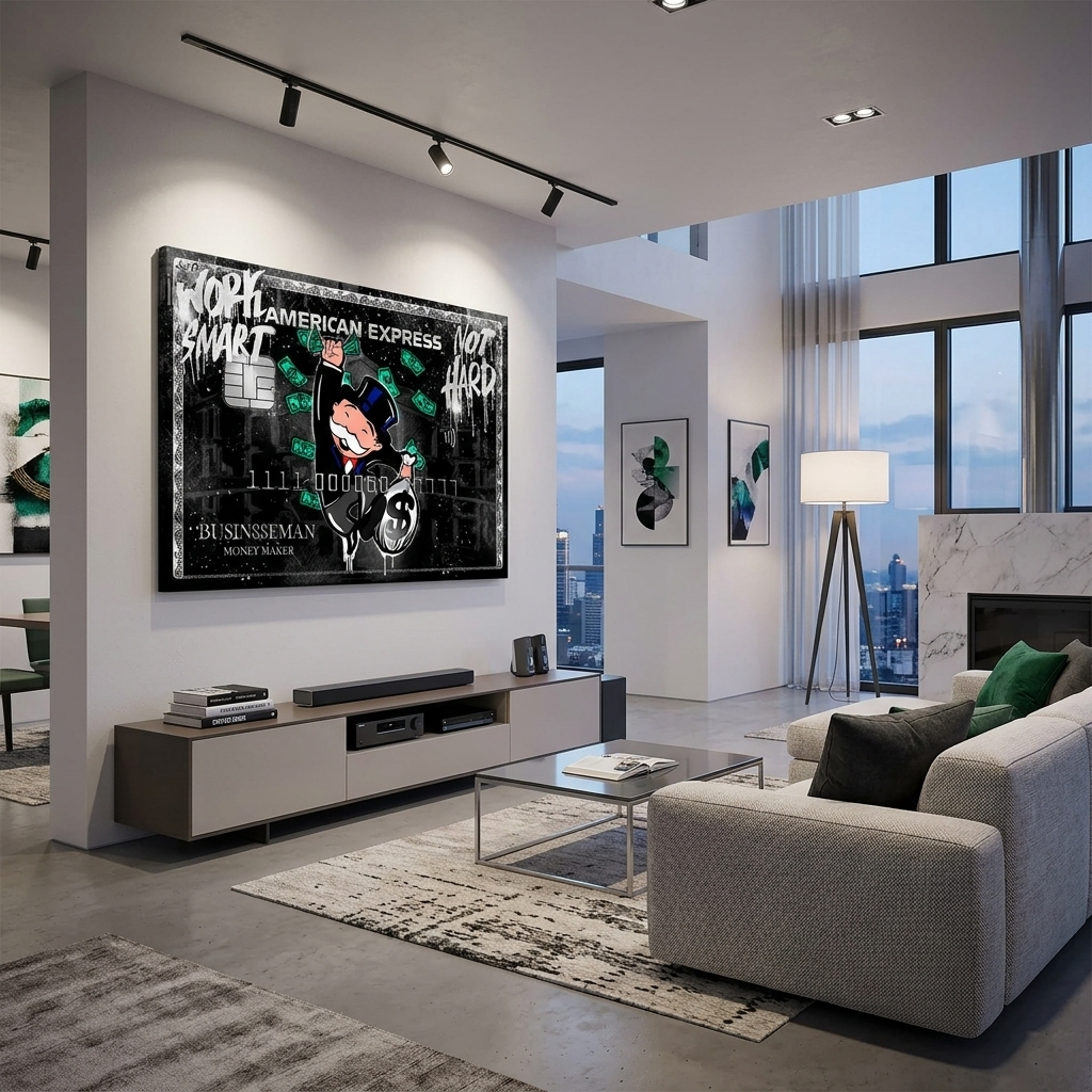 Geldkartenmonopol Inspirierender Leinwand-Kunstdruck