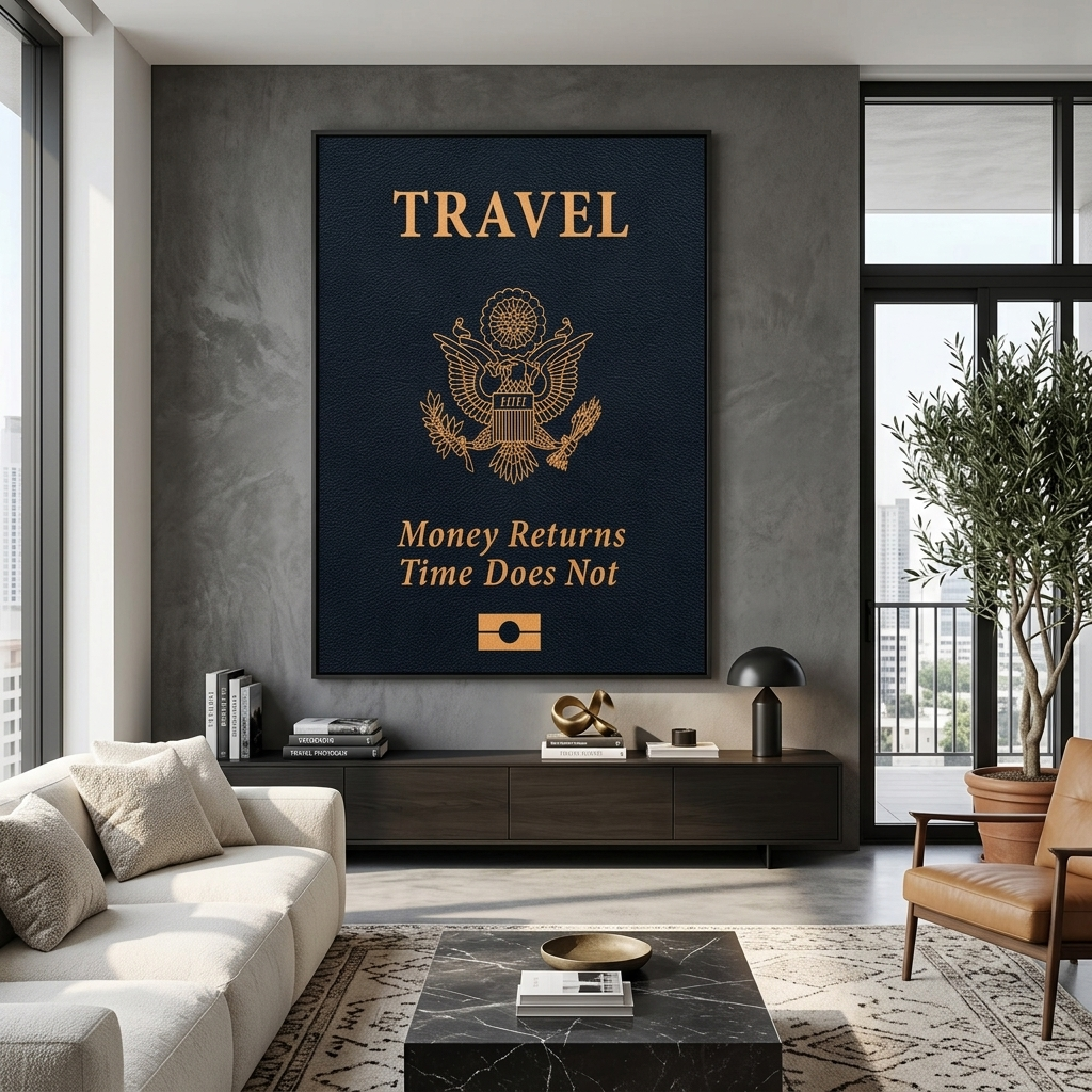 Zur Motivation Reisepass Motivierender Leinwand-Kunstdruck