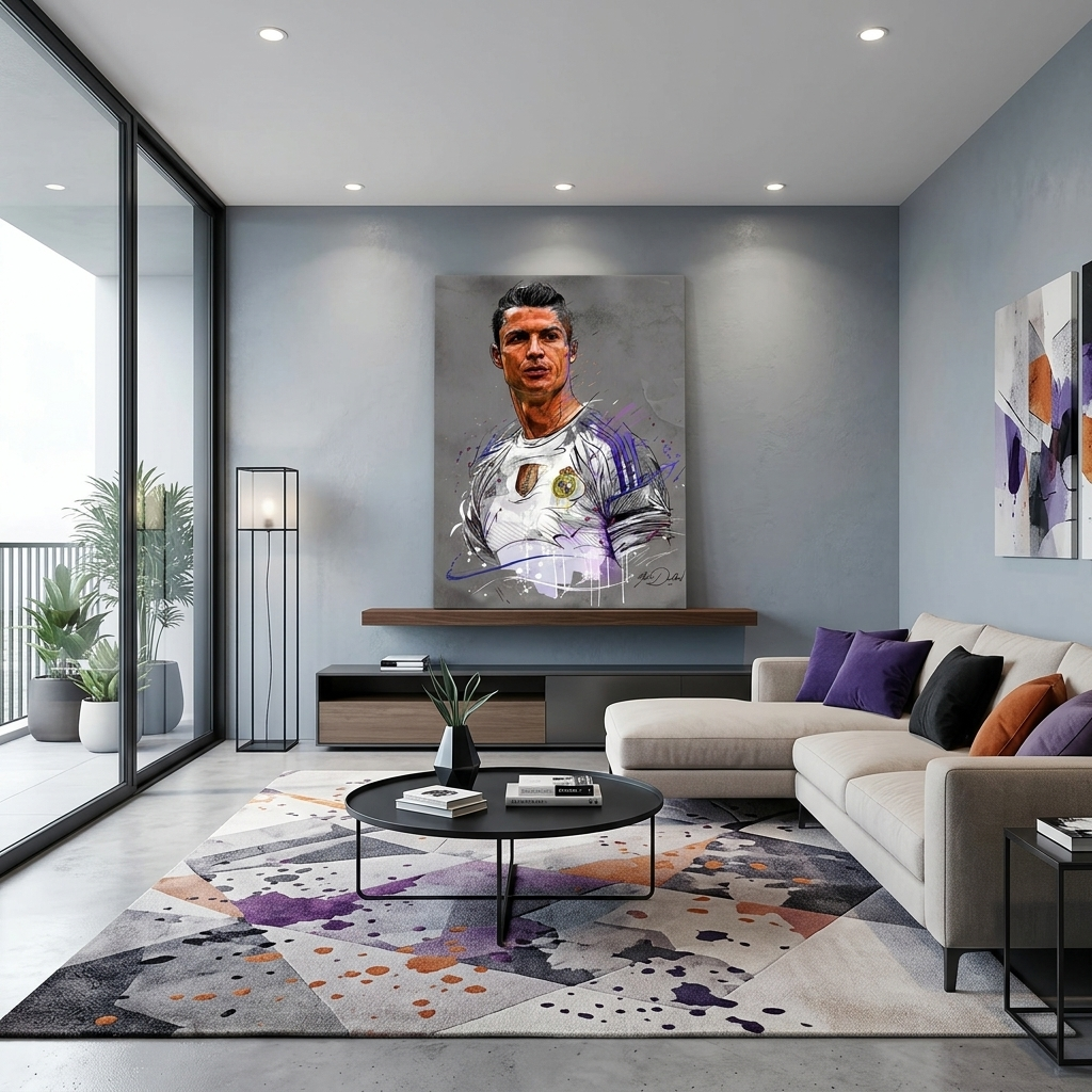 Kunstdruck auf Leinwand mit Fußballspieler Cristiano Ronaldo