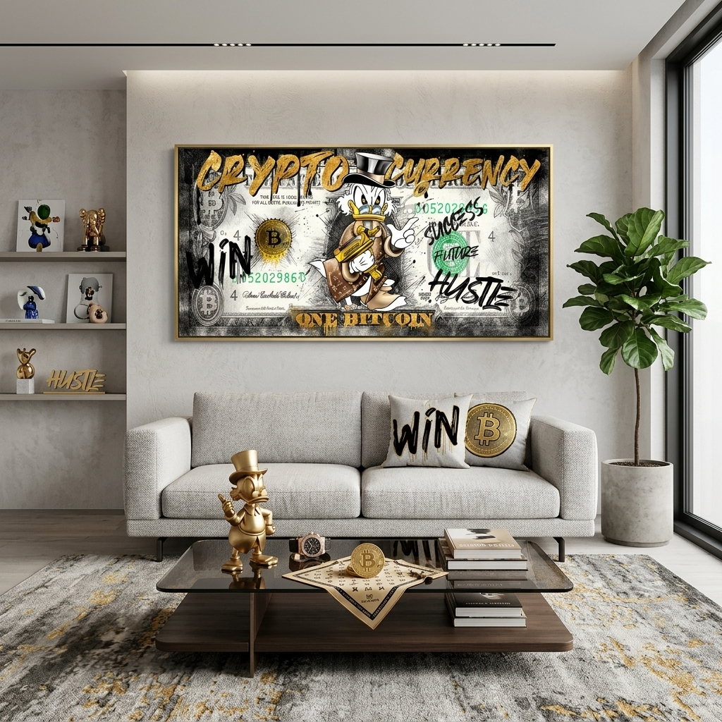 100 $ Pop-Art-Kunstdruck auf Leinwand
