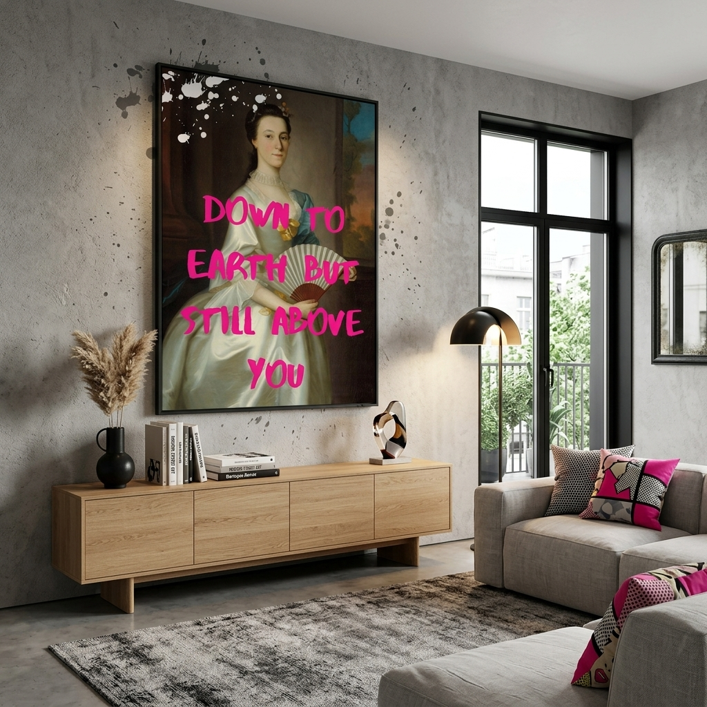 Kunstdruck auf Leinwand, bodenständig, aber dennoch über dir