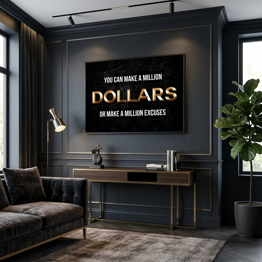 Sie könnten eine Million Dollar verdienen – motivierender Kunstdruck auf Leinwand