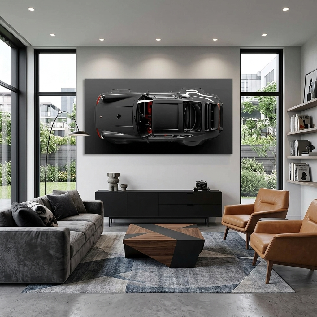 Leinwandbild „Porsche-Draufsicht“