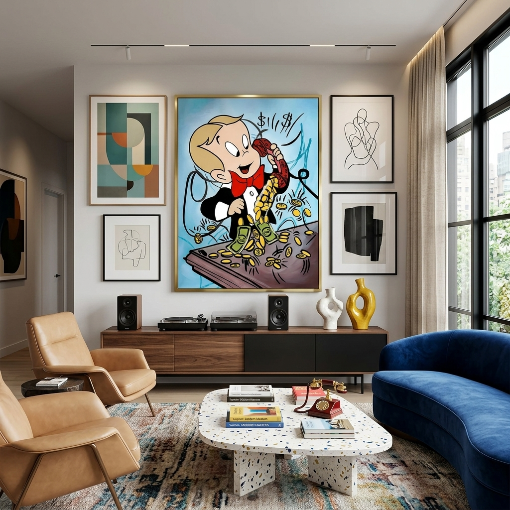 Kunstdruck auf Leinwand mit Motiv „Monopoly Money Calls“