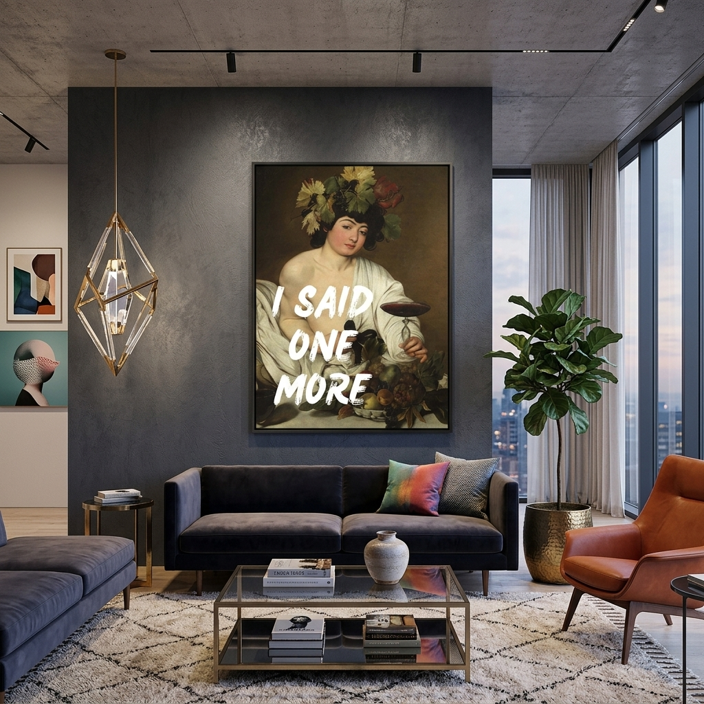 Kunstdruck auf Leinwand, Bacchus. Ich sagte noch eines