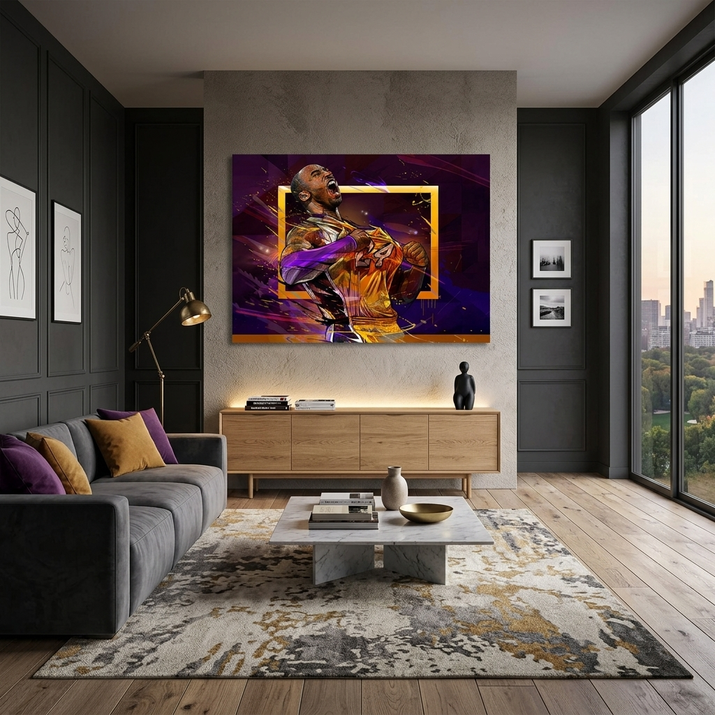 Leinwandbild, Motiv: Basketballspieler Los Angeles Lakers, Kobe Bryant, Wandbild