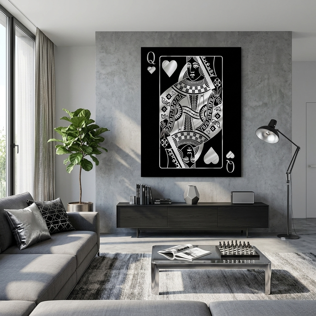 Um Königin Silber motivierende Leinwand Wand Kunstdruck