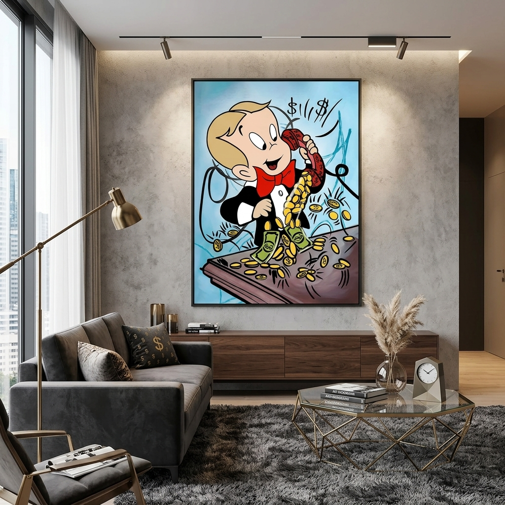 Kunstdruck auf Leinwand mit Motiv „Monopoly Money Calls“
