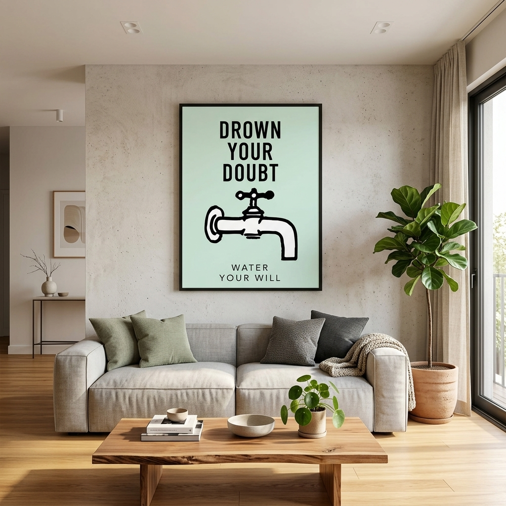 Monopoly Drown your doubt Canvas Wall Art Print