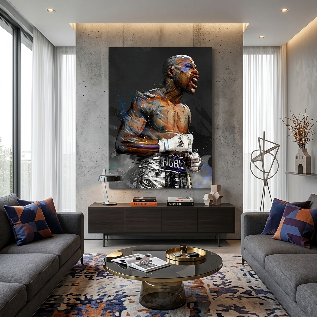 Kunstdruck auf Leinwand, Motiv: Boxer Floyd Mayweather
