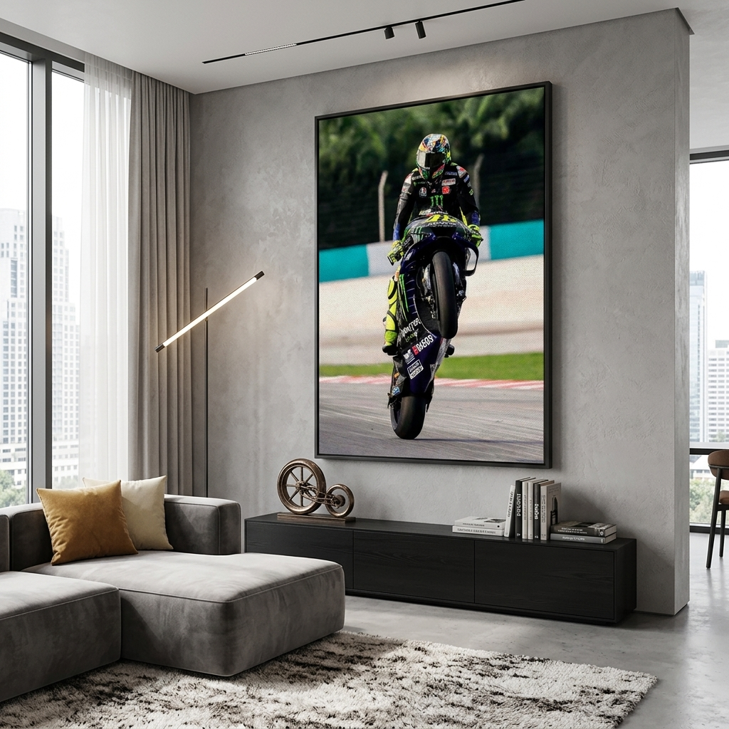 Leinwandbild, Motorradfahrer Valentino Rossi, Wandbild