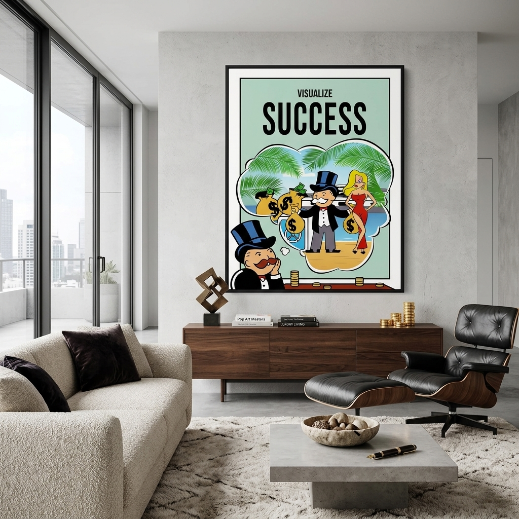 Monopoly Visualize Success Canvas Wall Art Print