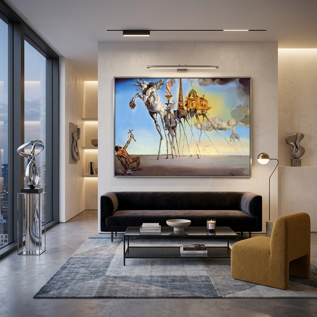 Reproduktion „Die Versuchung eines Heiligen“, Reproduktion, Kunstdruck auf Leinwand