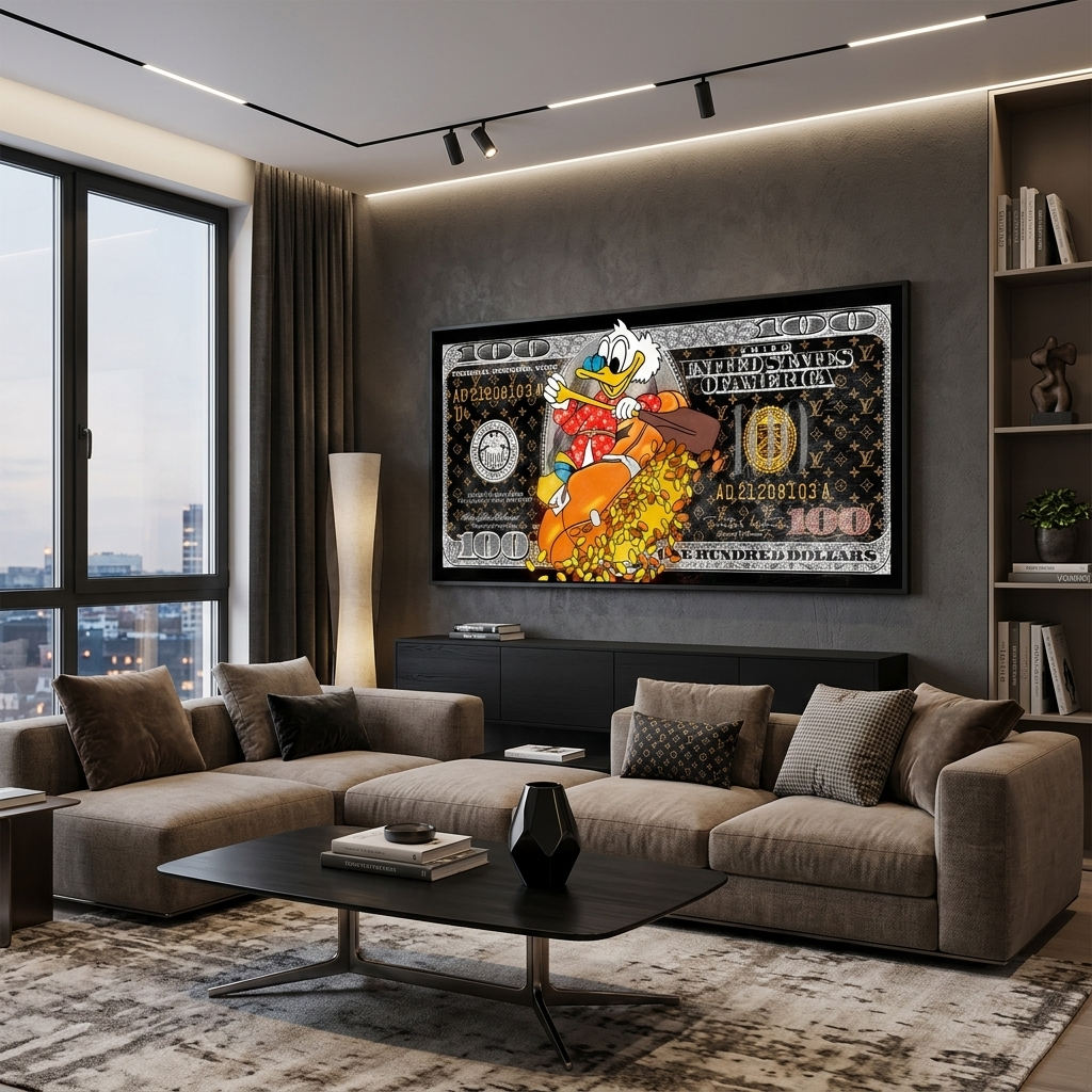 100 $ Pop-Art-Kunstdruck auf Leinwand