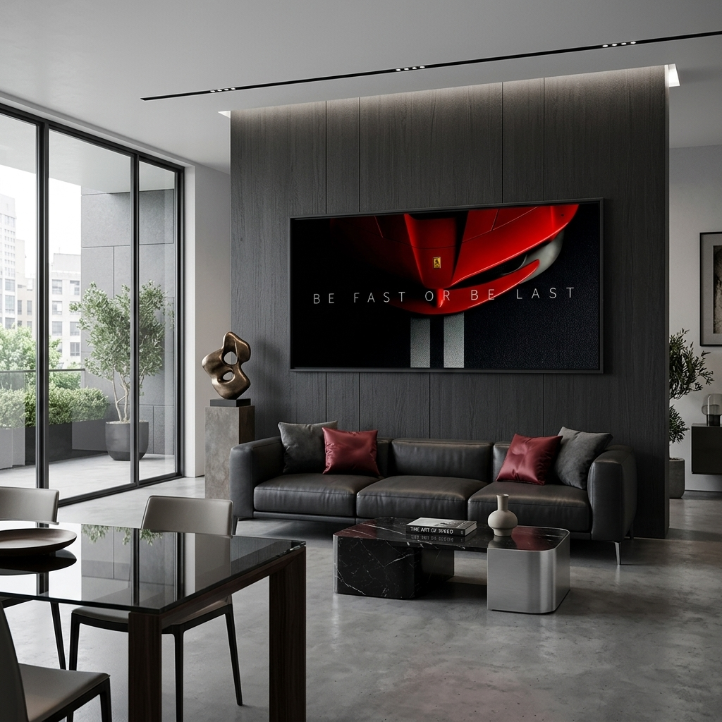 Zur Motivation: Sei schnell oder sei der Letzte, Ferrari, motivierender Leinwand-Kunstdruck