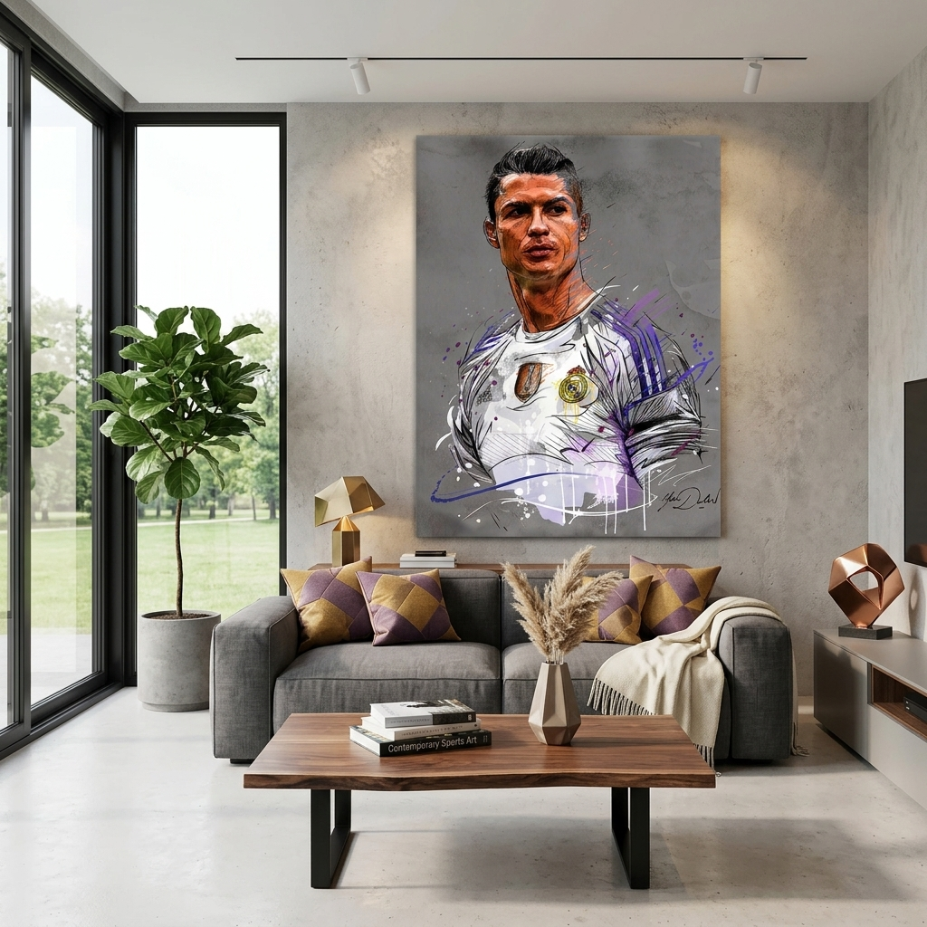 Kunstdruck auf Leinwand mit Fußballspieler Cristiano Ronaldo