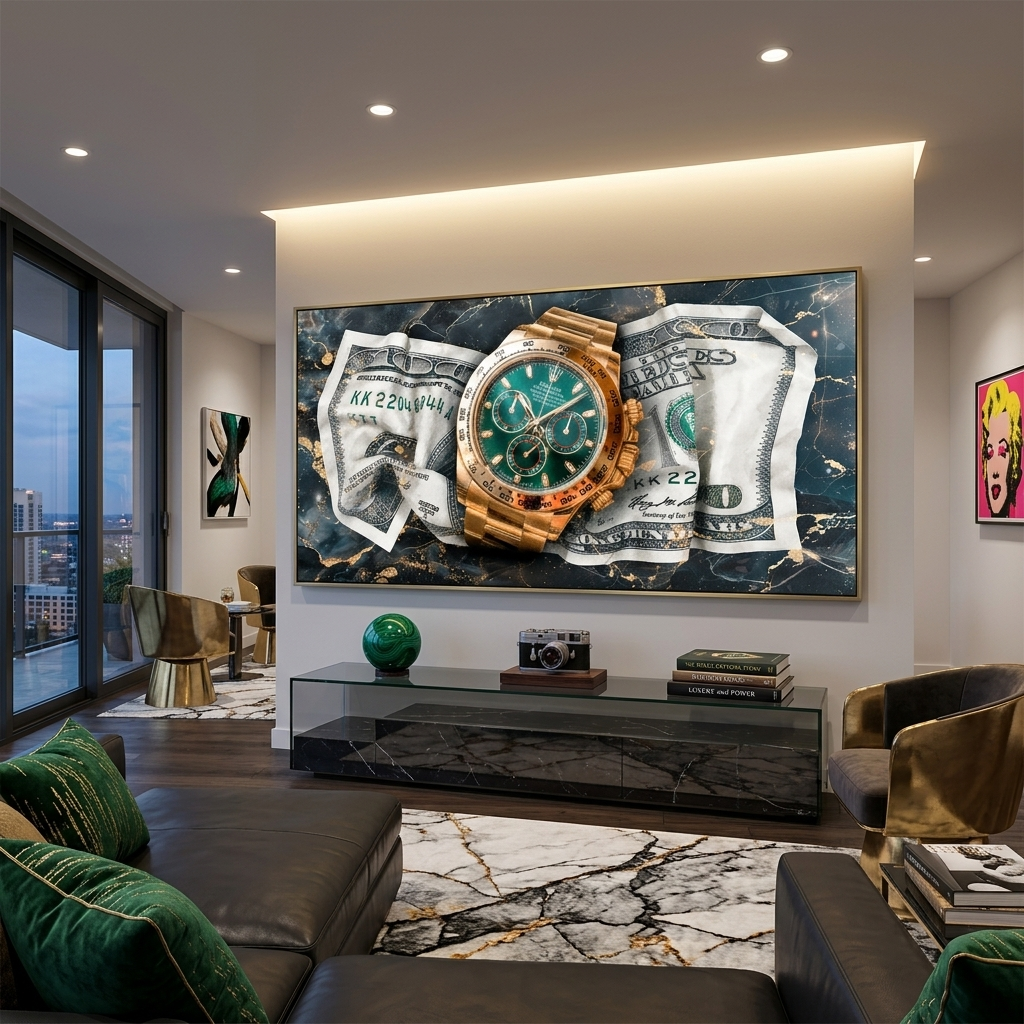 100 $ Pop-Art-Kunstdruck auf Leinwand