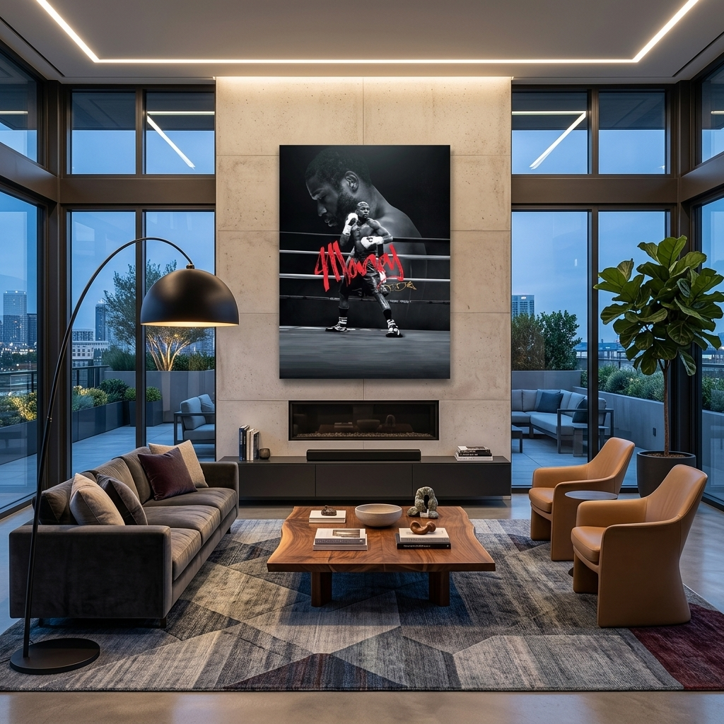 Kunstdruck auf Leinwand, Boxer Floyd Mayweather