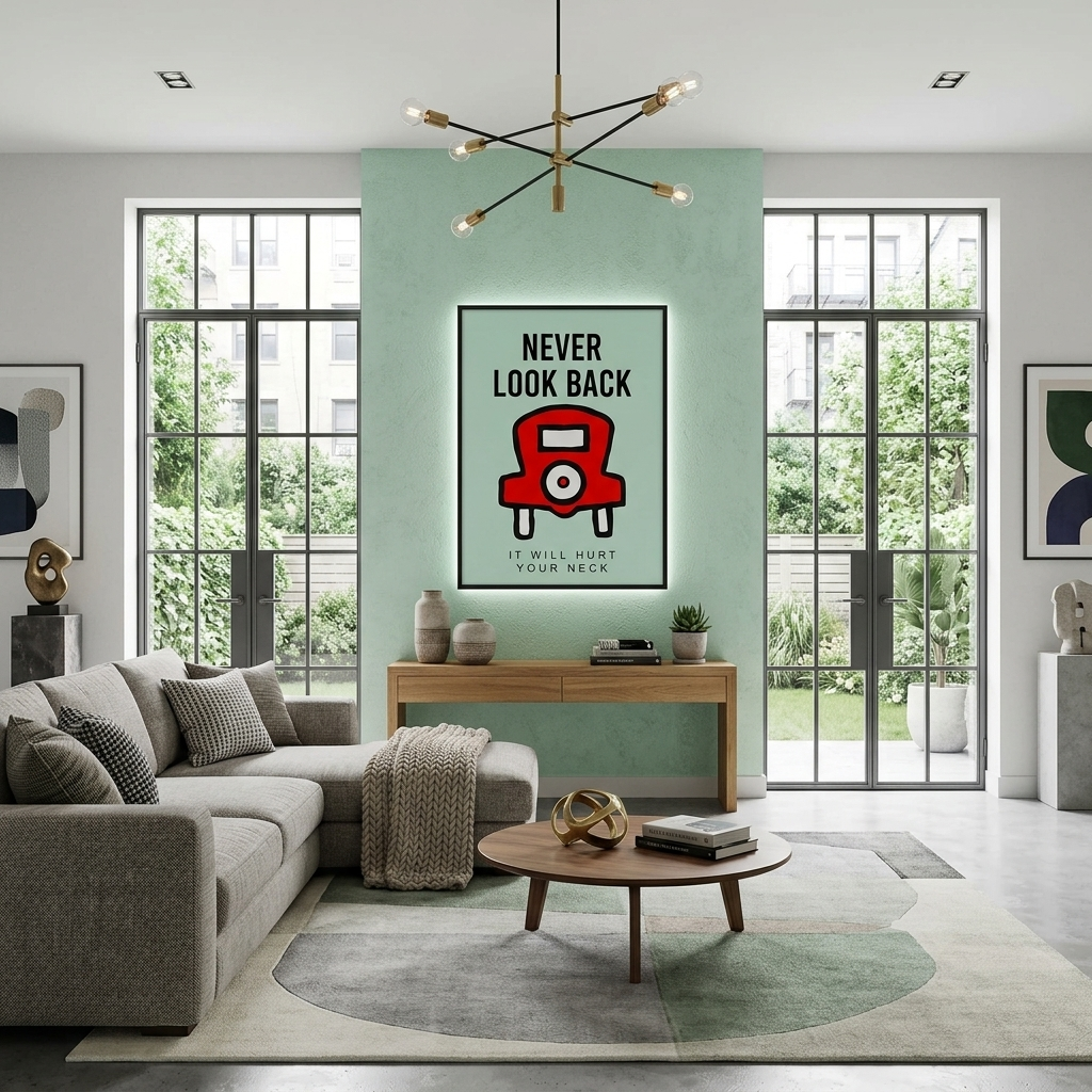 Monopoly Never look back Canvas Wall Art Print