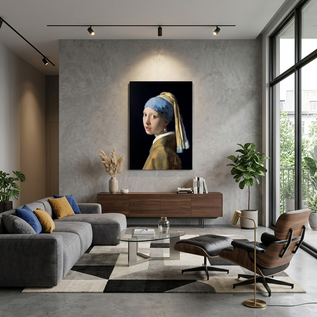 Reproduktion „Mädchen mit dem Perlenohrring“ von Jan Vermeer, Reproduktion auf Leinwand, Kunstdruck