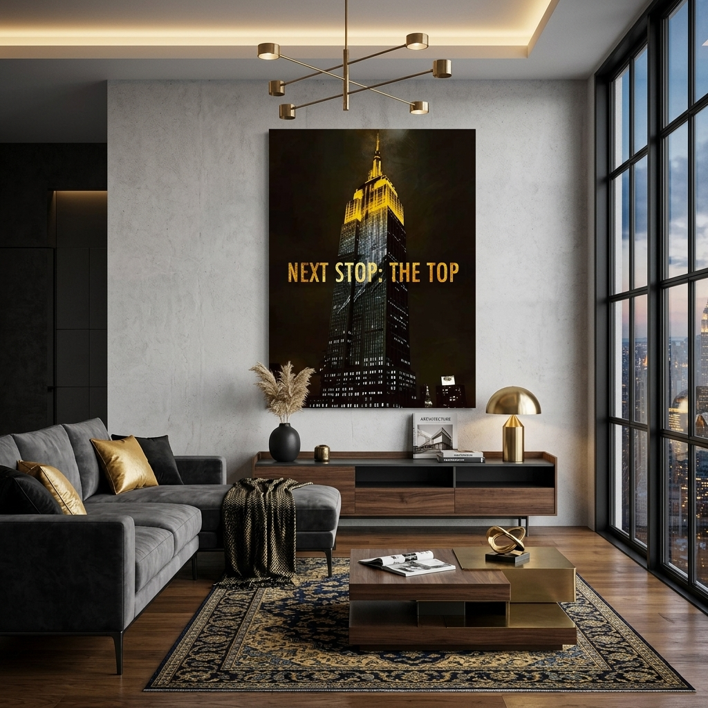 Motivierender Leinwand-Kunstdruck „Empire State Building“